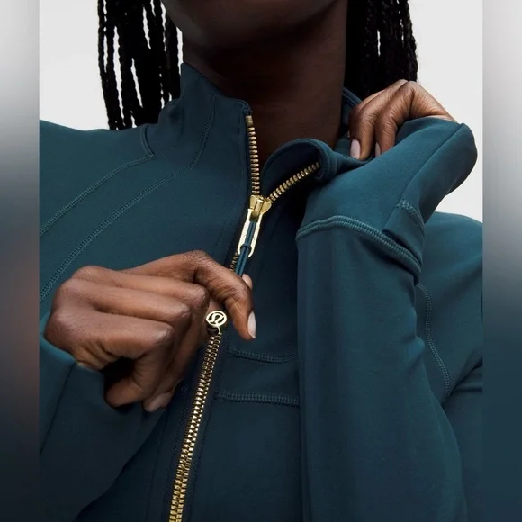 Lululemon NWT Define Jacket Full Zip Nulu Indochine Blue Gold Size 6